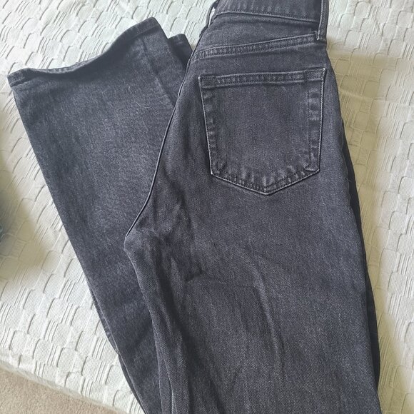 Abercrombie split hem black wash jean size 4R/2726 - Picture 2 of 3